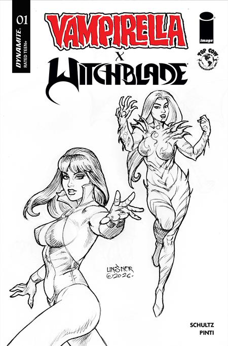 VAMPIRELLA X WITCHBLADE SPECIAL #1 (ONE SHOT) CVR K INC 1:15 JOSEPH MICHAEL LINSNER LINE ART VAR