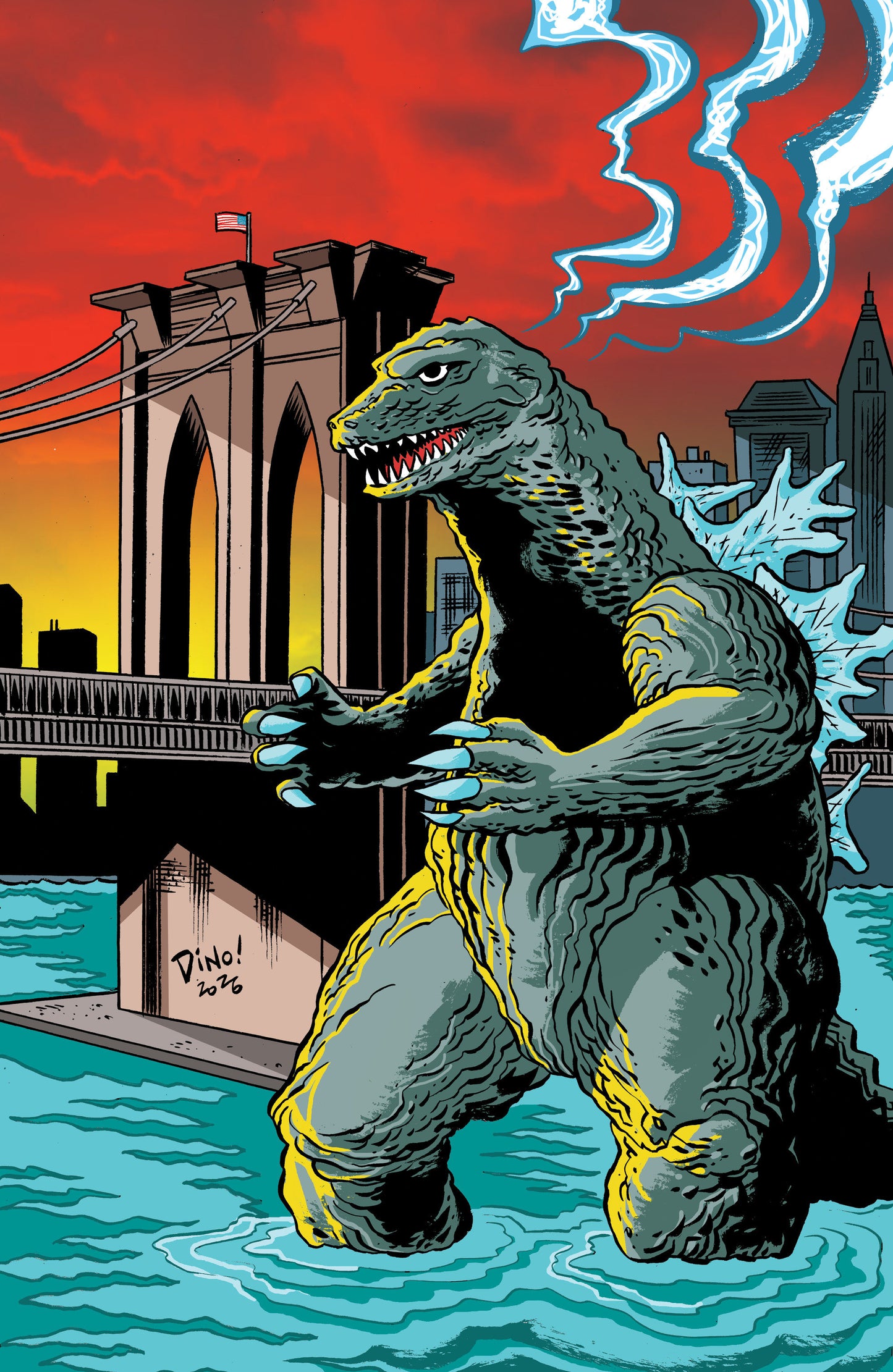 Godzilla Vs. America: New York City Variant RI 1:10 (Haspiel Full Art)
