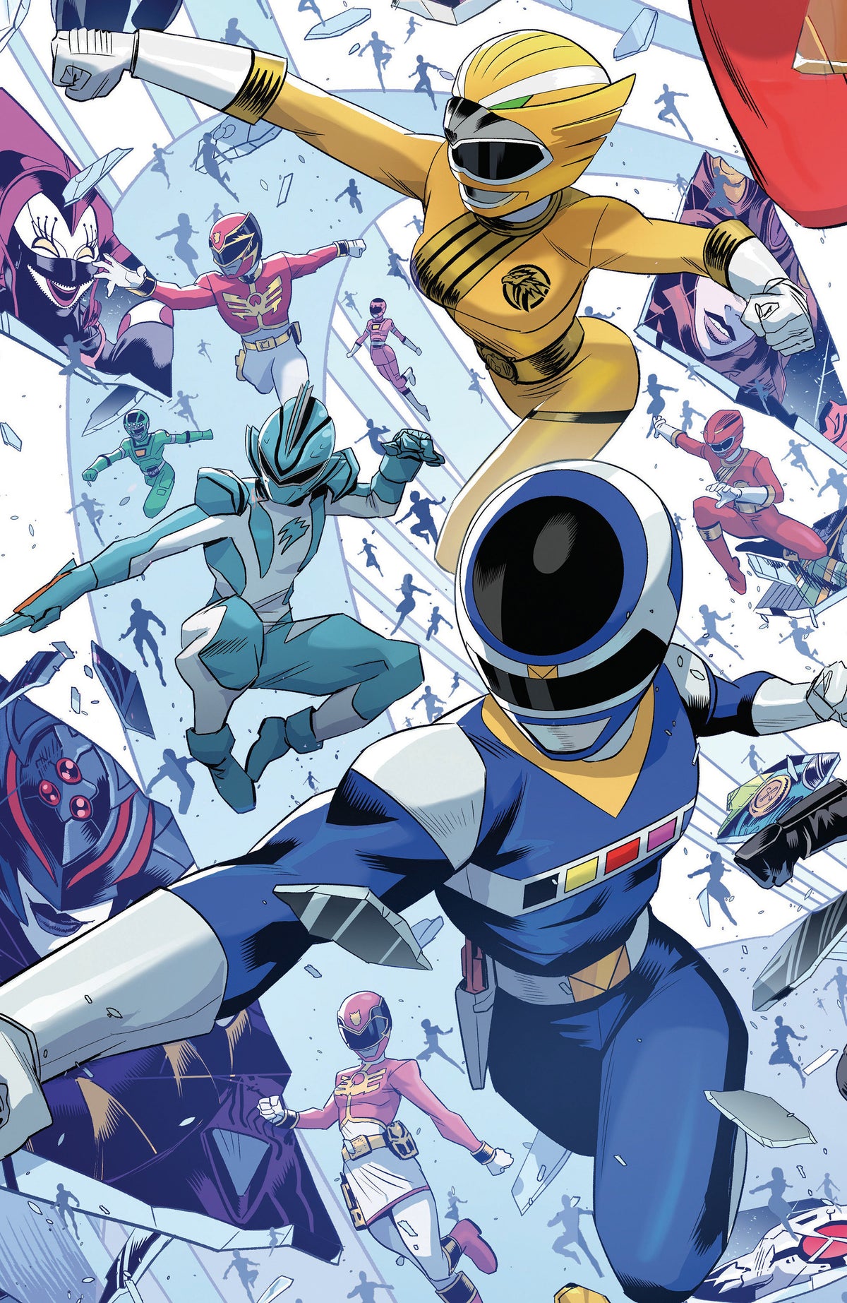 Power Rangers Unlimited #5 C Every Ranger Ever Card Stock Connecting Variant (Full Art, Zonno)