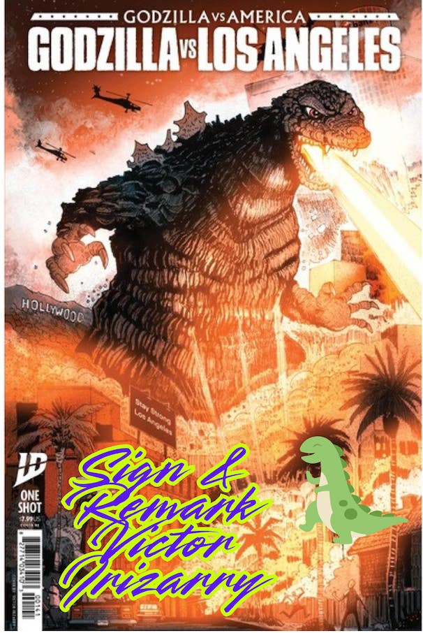 Godzilla vs Los Angeles Remark & Signed Trade Dress