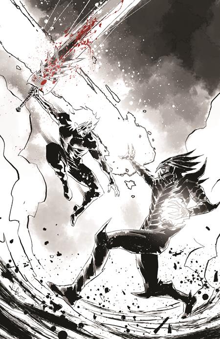 LOST FANTASY #13 CVR E LUCA CASALANGUIDA BLACK AND WHITE AND BLOOD VIRGIN CARDSTOCK VAR