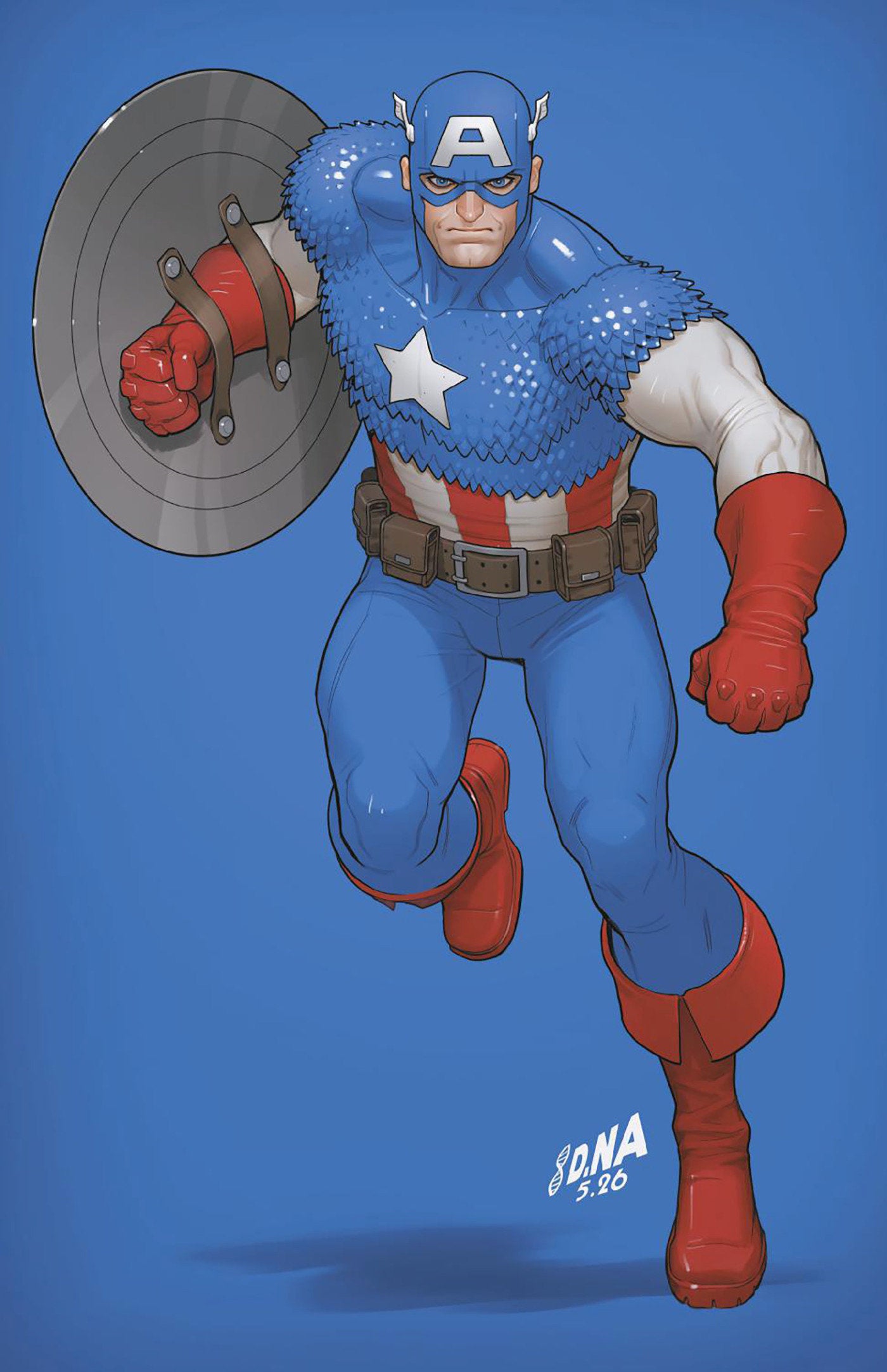 CAPTAIN AMERICA #13 DAVID NAKAYAMA COLOR BLOCK BLUE VIRGIN VARIANT [ARM] 1:50