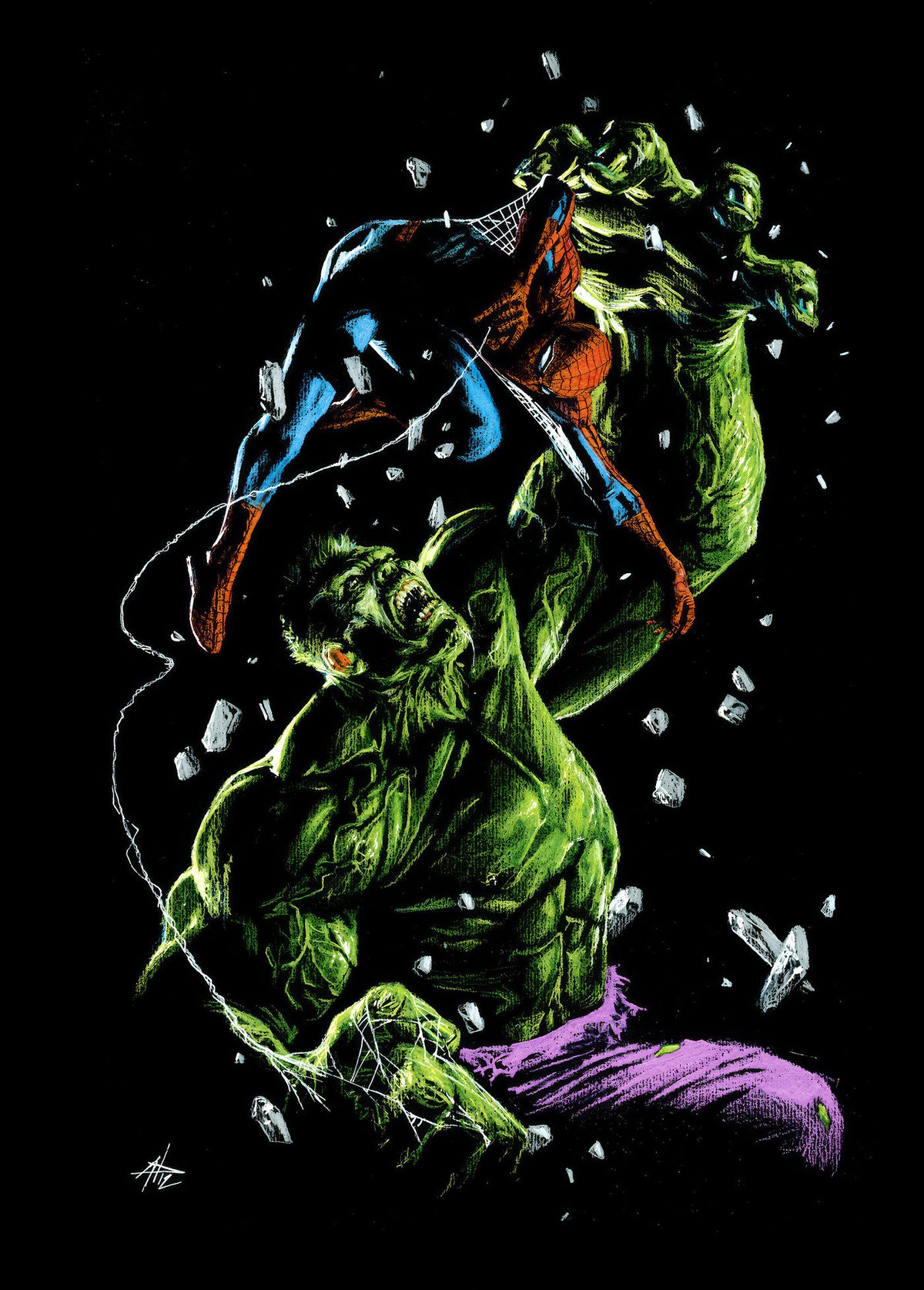 SPIDER-MAN/HULK: FIRE AND BRIMSTONE #3 GABRIELE DELL'OTTO VIRGIN VARIANT 1:50