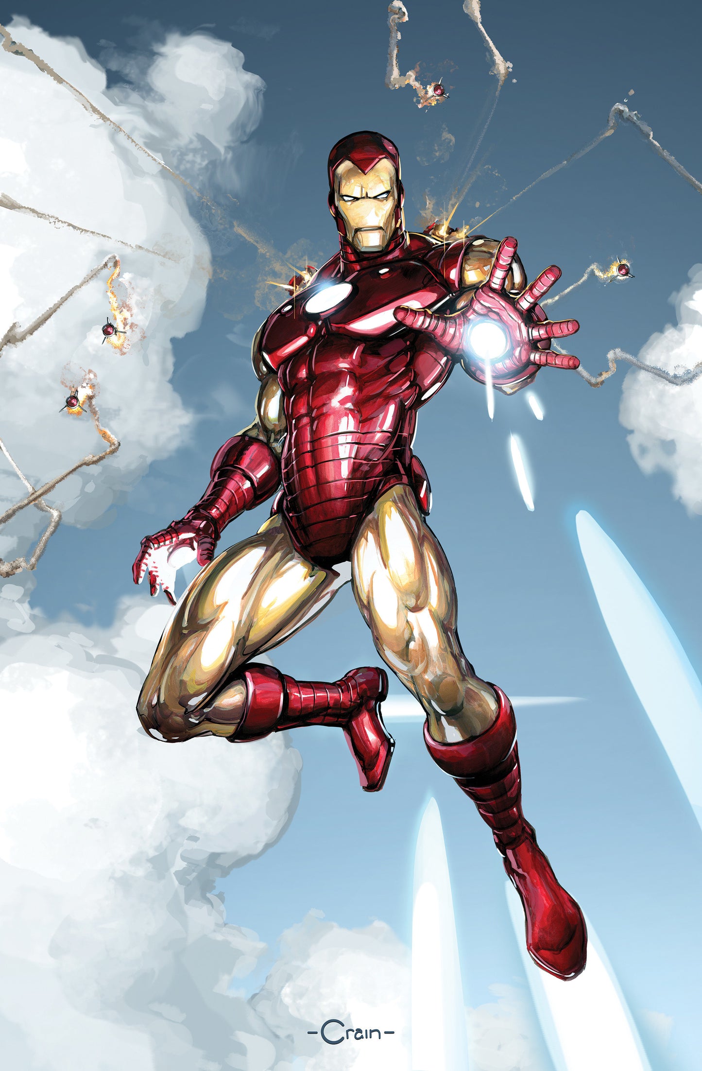 IRON MAN #1 CLAYTON CRAIN VIRGIN VARIANT 1:50