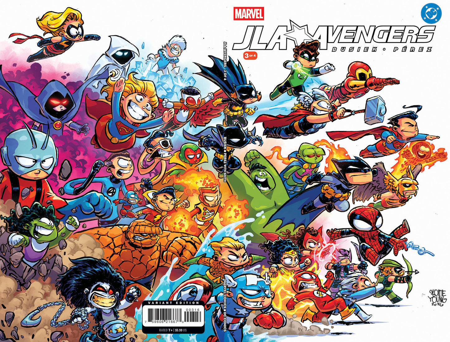 JLA/AVENGERS #3 FACSIMILE EDITION SKOTTIE YOUNG WRAPAROUND VARIANT 1:25