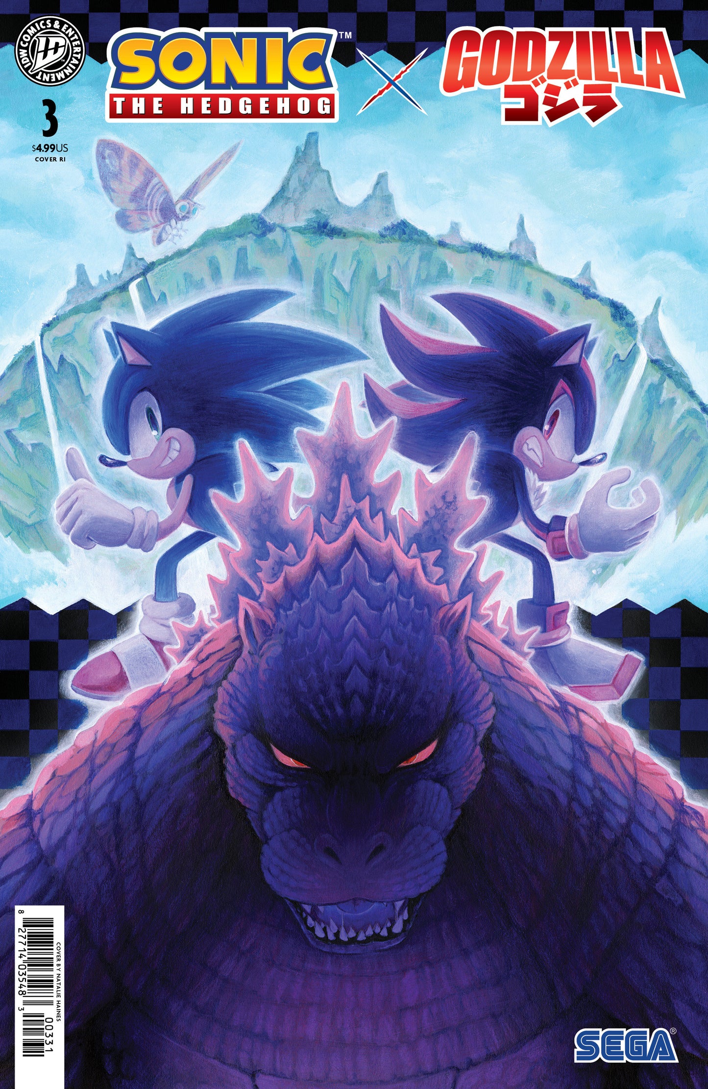 Sonic the Hedgehog x Godzilla #3 Variant RI 1:15 (Haines)