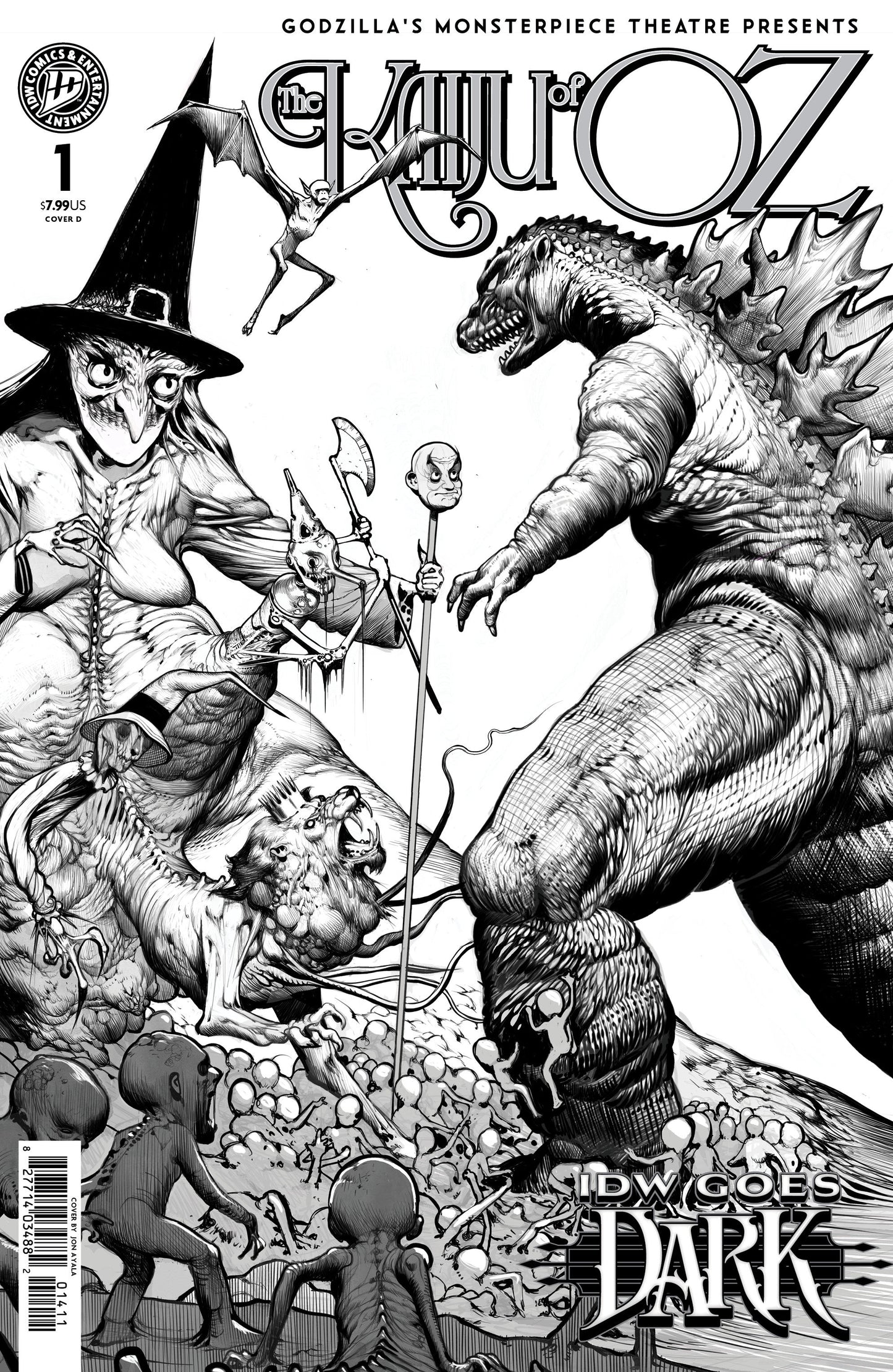 Godzillas Monsterpiece Theatre Presents: The Kaiju of Oz Variant D (Ayala IDW Goes Dark Variant)