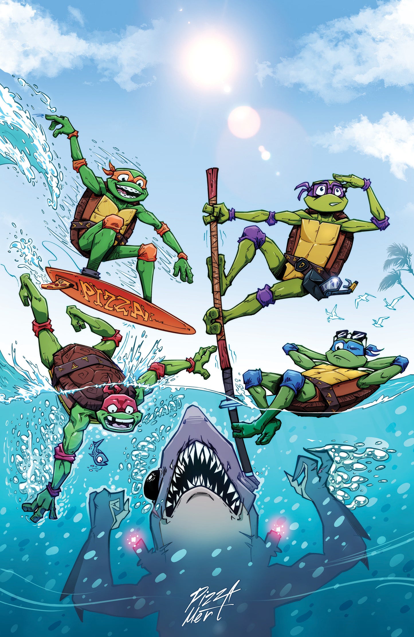 Tales of the Teenage Mutant Ninja Turtles: Coastal Chaos #1 Variant RI 1:25 (Pizza Mert Full Art)