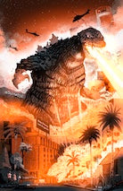 Godzilla vs Los Angeles Art Print